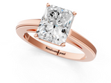 Rose gold Radiant Solitaire Diamond Ring with Four-Prong Setting and Classic Band_18