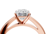 Rose gold Radiant Solitaire Diamond Ring with Four-Prong Setting and Classic Band_21