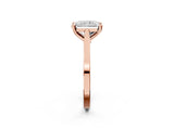 Rose gold Radiant Solitaire Diamond Ring with Four-Prong Setting and Tapered Band 3