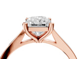 Rose gold Radiant Solitaire Diamond Ring with Four-Prong Setting and Tapered Band 5
