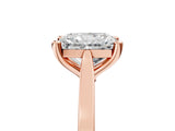 Rose gold Radiant Solitaire Diamond Ring with Four-Prong Setting and Tapered Band