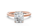 Rose gold Radiant Solitaire Diamond Ring with Four-Prong Setting on a Plain Band_20