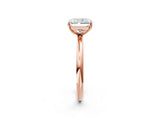 Rose gold Radiant Solitaire Diamond Ring with Four-Prong Setting on a Plain Band_22