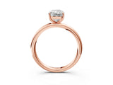 Rose gold Radiant Solitaire Diamond Ring with Four-Prong Setting on a Plain Band_23