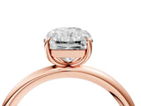 Rose gold Radiant Solitaire Diamond Ring with Four-Prong Setting on a Plain Band_24