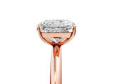Rose gold Radiant Solitaire Diamond Ring with Four-Prong Setting on a Plain Band_25
