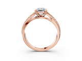 Rose gold Radiant Solitaire Diamond Ring with Milgrain Pavé Band and Four-Prong Setting_39