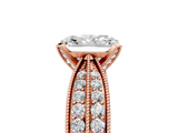 Rose gold Radiant Solitaire Diamond Ring with Milgrain Pavé Band and Four-Prong Setting_41