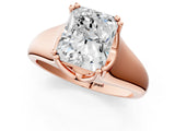 Rose gold Radiant Solitaire Diamond Ring with Six-Prong Cathedral Setting_33