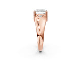 Rose gold Radiant Solitaire Diamond Ring with Six-Prong Cathedral Setting_34