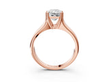 Rose gold Radiant Solitaire Diamond Ring with Six-Prong Cathedral Setting_35