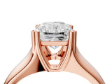 Rose gold Radiant Solitaire Diamond Ring with Six-Prong Cathedral Setting_36