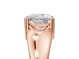 Rose gold Radiant Solitaire Diamond Ring with Six-Prong Cathedral Setting_37