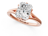 Rose gold Radiant Solitaire Diamond Ring with Six-Prong Setting and Tapered Band_25