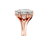 Rose gold Radiant Solitaire Diamond Ring with Six-Prong Setting and Tapered Band_29