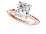 Rose gold Radiant Solitaire Diamond Ring with Six-Prong Setting on a Classic Band 1