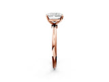 Rose gold Radiant Solitaire Diamond Ring with Six-Prong Setting on a Classic Band 2