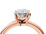 Rose gold Radiant Solitaire Diamond Ring with Six-Prong Setting on a Classic Band 4