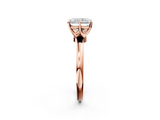 Rose gold Radiant Solitaire Diamond Ring with Six-Prong Setting on a Classic Band_5