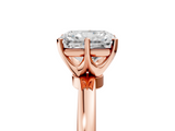 Rose gold Radiant Solitaire Diamond Ring with Six-Prong Setting on a Classic Band_8