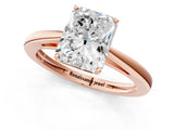 Rose gold Radiant Solitaire Diamond Ring with Split Shank and Four-Prong Setting_13