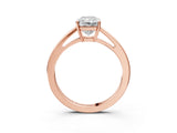 Rose gold Radiant Solitaire Diamond Ring with Split Shank and Four-Prong Setting_15