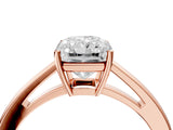Rose gold Radiant Solitaire Diamond Ring with Split Shank and Four-Prong Setting_16