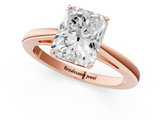 Rose gold Radiant Solitaire Diamond Ring with Split Shank and Four-Prong Setting_21