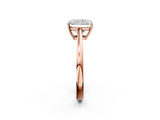 Rose gold Radiant Solitaire Diamond Ring with Split Shank and Four-Prong Setting_22
