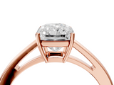 Rose gold Radiant Solitaire Diamond Ring with Split Shank and Four-Prong Setting_24
