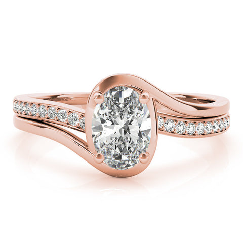 Rose gold Radiant Solitaire Diamond Ring with Split Shank and Prong Setting 2