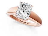 Rose gold Radiant Solitaire Diamond Ring with Tapered Band and Four-Prong Setting_50