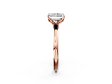 Rose gold Radiant Solitaire Diamond Ring with Thin Band and Four-Prong Setting_5