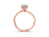 Rose gold Radiant Solitaire Diamond Ring with Thin Band and Four-Prong Setting_6