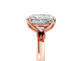 Rose gold Radiant Solitaire Diamond Ring with Thin Band and Four-Prong Setting_8