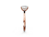 Rose gold Radiant Solitaire Diamond Ring with a Classic Band and Four-Prong Setting 2