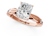 Rose gold Radiant Solitaire Diamond Twisted Band with Four-Prong Setting_78