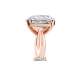 Rose gold Radiant Solitaire Diamond Twisted Band with Four-Prong Setting_82