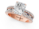 Rose gold Radiant Solitaire Diamond with Pave and Channel Set Band_107