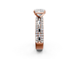 Rose gold Radiant Solitaire Diamond with Pave and Channel Set Band_108