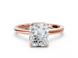 Rose gold Radiant Solitaire Engagement Ring with Cathedral Band and Four-Prong Setting_21