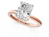 Rose gold Radiant Solitaire Engagement Ring with Cathedral Band and Four-Prong Setting_22
