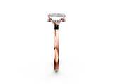 Rose gold Radiant Solitaire Engagement Ring with Cathedral Band and Four-Prong Setting_23