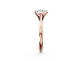 Rose gold Radiant Solitaire Engagement Ring with Four-Prong Setting and Classic Band 2