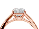 Rose gold Radiant Solitaire Engagement Ring with Four-Prong Setting and Classic Band 4