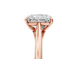 Rose gold Radiant Solitaire Engagement Ring with Four-Prong Setting and Classic Band 5