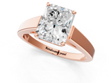 Rose gold Radiant Solitaire Engagement Ring with Four-Prong Setting and Tapered Band_19