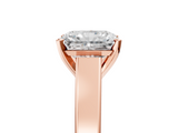 Rose gold Radiant Solitaire Engagement Ring with Four-Prong Setting and Tapered Band_23