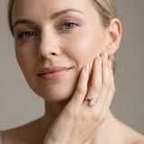 Rose gold Radiant Solitaire Engagement Ring with Scrollwork Band and Four-Prong Setting_13