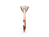 Rose gold Radiant Solitaire Engagement Ring with Six-Prong Setting and Classic Band 3